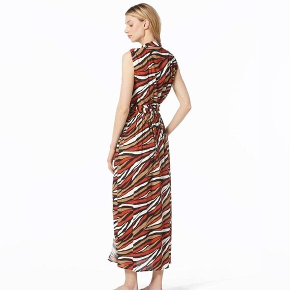 MICHAEL KORS Women's Sleeveless Wrap Dress Cover-Up, swimming suit cover M2 - Picture 3 of 13